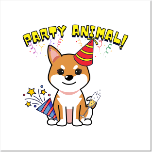 Party Animal - Orange dog Posters and Art